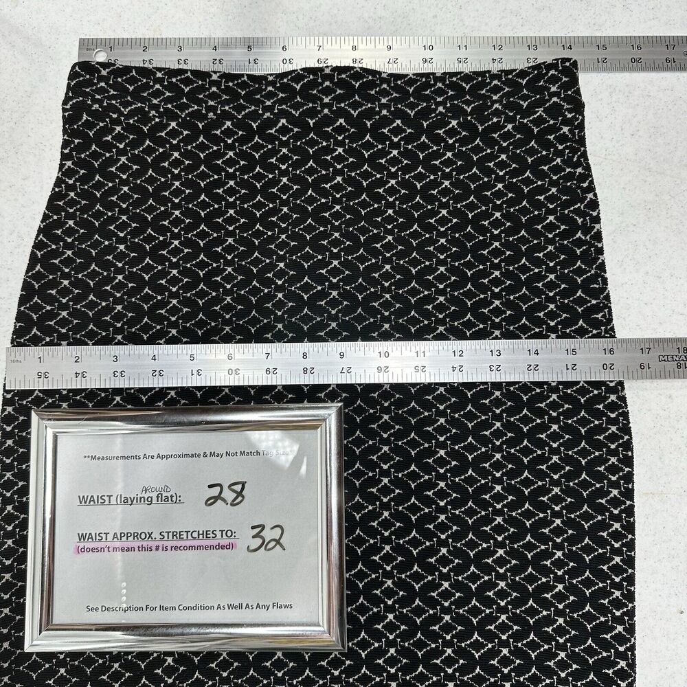Pencil Skirt Anthropologie Maeve Womens Small Black Slit Tencel Diamond Academia - Picture 6 of 10